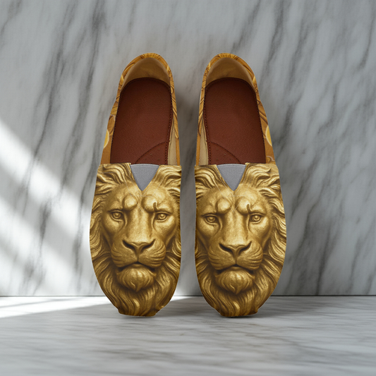 1065.  Rachvid Lion Head and Eagle Canvas Toms Shoes